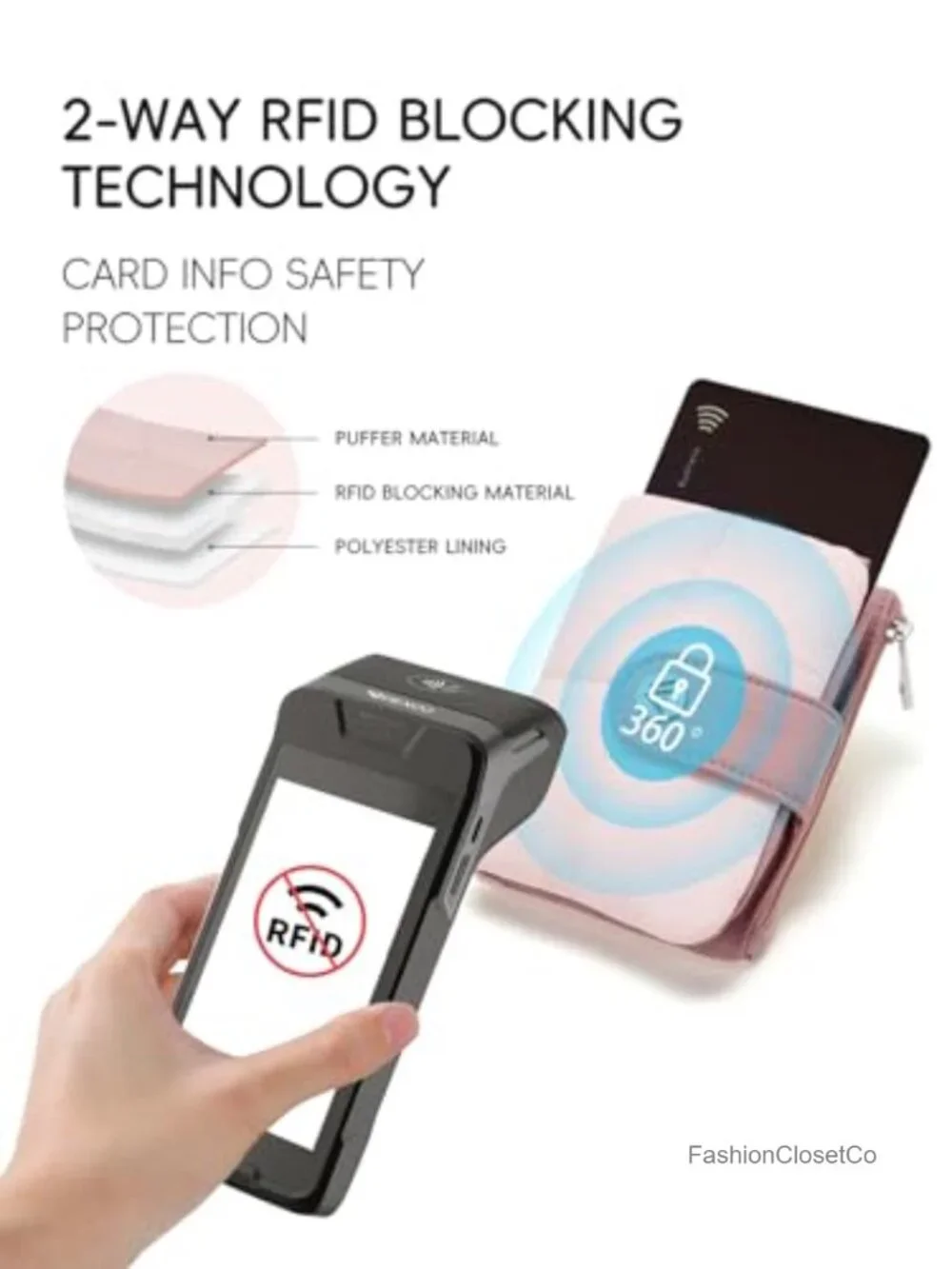Small Puffer Wallet for Women RFID Blocking Bifold with Zipper Coin Pocket & ID